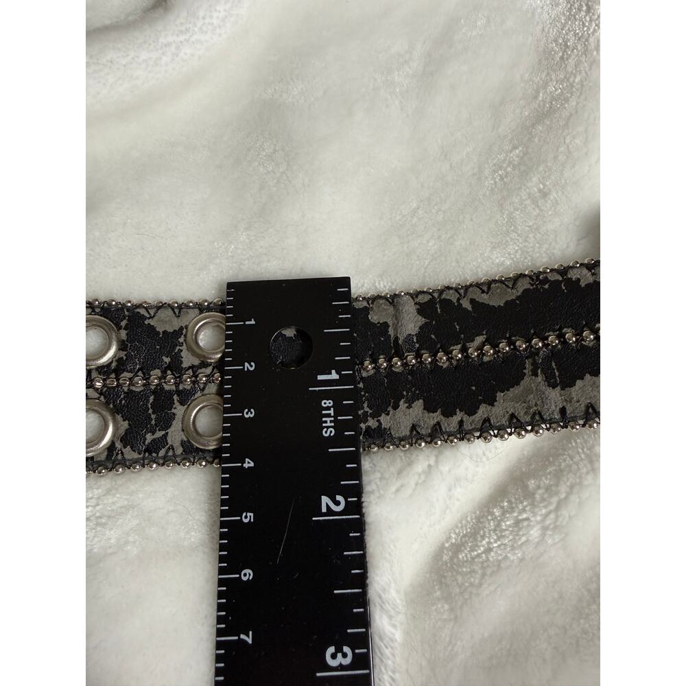Faux Leather Distressed Studded belt Scene Emo Jersey Shore Y2K Early 2000 Club - Picture 8 of 10